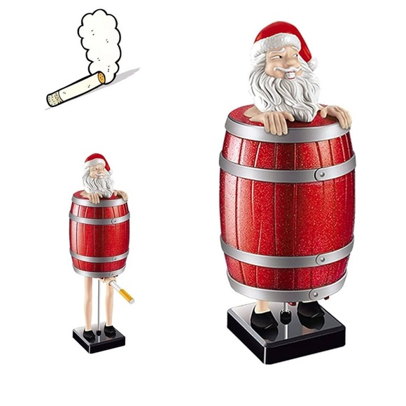 YingGouing Other - Santa Claus in Wooden Barrel Cigarette Dispenser 🎅